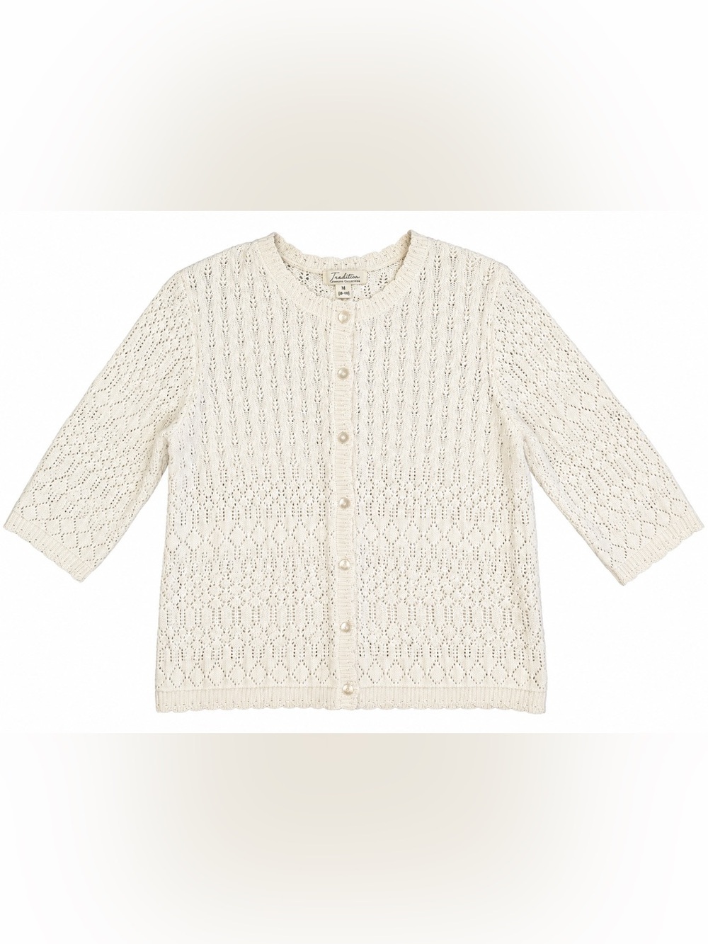 Vintage Tradition Country Collection Cream Knit Cardigan Women’s L 14/16